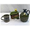 Image 1 : Vintage Trolley Car Decanter, Poteen Jug Wade Irish Porcelain And Duck Fever Pottery Mug