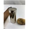 Image 3 : Vintage Engalswent Pilatus Stahl Straight Razor, Lewis Stender Strop, Brush And Chrome Stick Holder