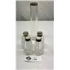 Image 1 : Antique Crystal Salt And Pepper Set And English Dresser Vial All With Sterling Lids