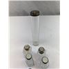 Image 5 : Antique Crystal Salt And Pepper Set And English Dresser Vial All With Sterling Lids