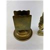 Image 2 : Antique Solid Brass Thermometer, England, Break In Glass, And Brass Match Box Holder