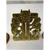 Image 3 : Antique Solid Brass Thermometer, England, Break In Glass, And Brass Match Box Holder