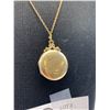 Image 2 : Vintage 1950 Engraved Locket With Chain, Gold Filled