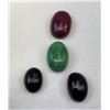 Image 2 : Cabuchons Ready For Jewelry, Ruby: 14.4 CT, Emerald: 10 CT, Sapphire: 14.3 CT