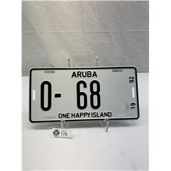 1992 Aruba License Plate, Low Number, 68