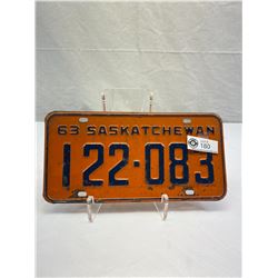 1963 Saskatchewan License Plate 122-083