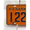 Image 2 : 1963 Saskatchewan License Plate 122-083