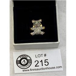 Signed Swarovski Teddy Bear Pin