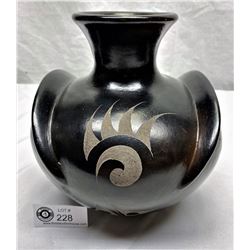 Black On Black Pottery, Signed R. Mateos