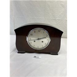 Nice Wooden Mantel Chime Clock In Good Working Order With Key