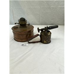 Antique/Vintage Small Torch And Carace Lamp Base