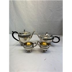 Nice Silver Plated Set Of Tea Pots And Cream And Sugar Bowls