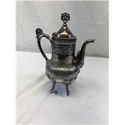 Very Nicely Engraved Vintage Silver Plated Tea Pot, Noticle Themed