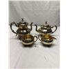 Image 1 : 2 Nice Silver Plated Tea Pots Plus Cream And Sugar Bowl
