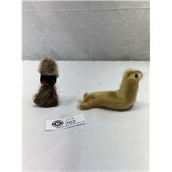 Collectible Lot Small Child With Fur Clothing And Fur Sea Lion