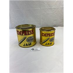 2 Empress Jam Tins, 24 And 48oz Size