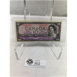 1954 Bank Of Canada $10 Bank Note In Note Holder