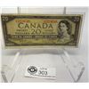Image 1 : 1954 Bank Of Canada $20 Bank Note In Note Holder