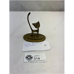Vintage Brass Cat Ring Holder