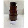 Image 1 : 4 Vintage Wooden Shaker Boxes, Hand Made And Well Crafted With Finger Lap Construction
