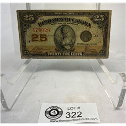 1923 Dominion Of Canada 25c Note Shinplaster