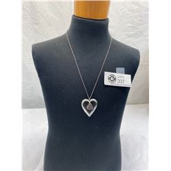 WW2 Royal Canadian Ordinance Corps Heart Shaped Sweetheart Lucite Necklace