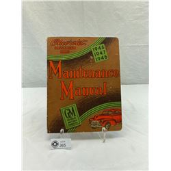 1948 GM Motors Chevrolet Manual In Great Condition