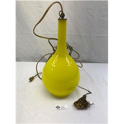 Nice Mid-Century Hanging Yellow Lamp/Chandelier
