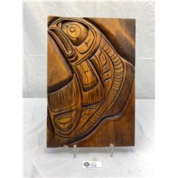 Nice 16 x12  First Nations Carved Salmon, Small Chip On Side