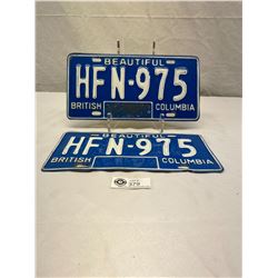 Vintage Pair Of BC License Plates