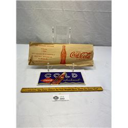 Vintage Dated 1937 Coca-Cola Envelope With 2 Blotters And Ruler Rare