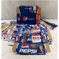 Nice Pepsi Cola Collectible Lot Of Collector Pop Boxes, Stickers, Etc.