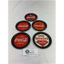 Set Of 5 Tin Coca-Cola Coasters