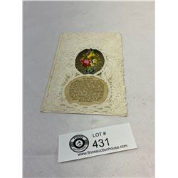 Beautiful Single Sided Paper Lace Birthday Card, 1860-70's