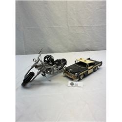 Nice Decorative Wire Motorcycle With Tin Police Car