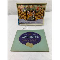 Nice Vancouver 1886-1936 Golding Jubilee Pictorial Book Plus Diamond Jubilee Book