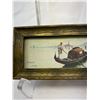 Image 2 : Nice Early Italy Gondola Print In Wooden Frame, 6.5"x3"