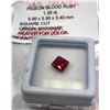 Image 2 : Pigeon Blood Ruby, 5.9x5.9x3.4mm, Square Cut Lab Created Ruby