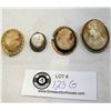 Image 1 : 4 Antique Cameos With Small Damages