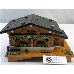 Swiss Alps House Jewelry Box/Music Box, Vintage, Plays "Somewhere My Love"