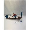 Image 1 : Nice Vintage Whirligig Guy Chopping Wood, Needs Repair, Missing 1 Propeller