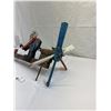 Image 2 : Nice Vintage Whirligig Guy Chopping Wood, Needs Repair, Missing 1 Propeller