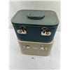 Image 1 : 2 Vintage Ladies Makeup Luggage, Blue And White
