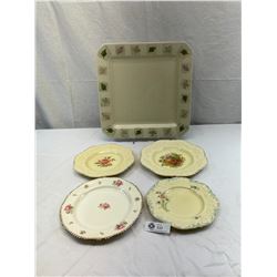 Nice Lot Of Vintage Plates And Big Serving Platter
