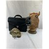 Image 1 : Leather Laptop Case, Horses Head And Mossberg Camo Cap