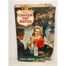 Vintage  Cardboard Canada Dry Poster. Shows Wear *Local Pick Up Only* 28”x 43”