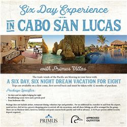 Cabo San Lucas Vacation for 8 People 6 Days