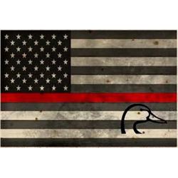 Firefighter Wood Flag