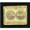 Image 2 : Continental Currency July 22, 1776 $30 Very Fine