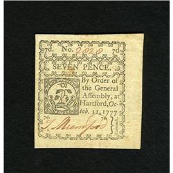 Connecticut October 11, 1777 7d Extremely Fine-A